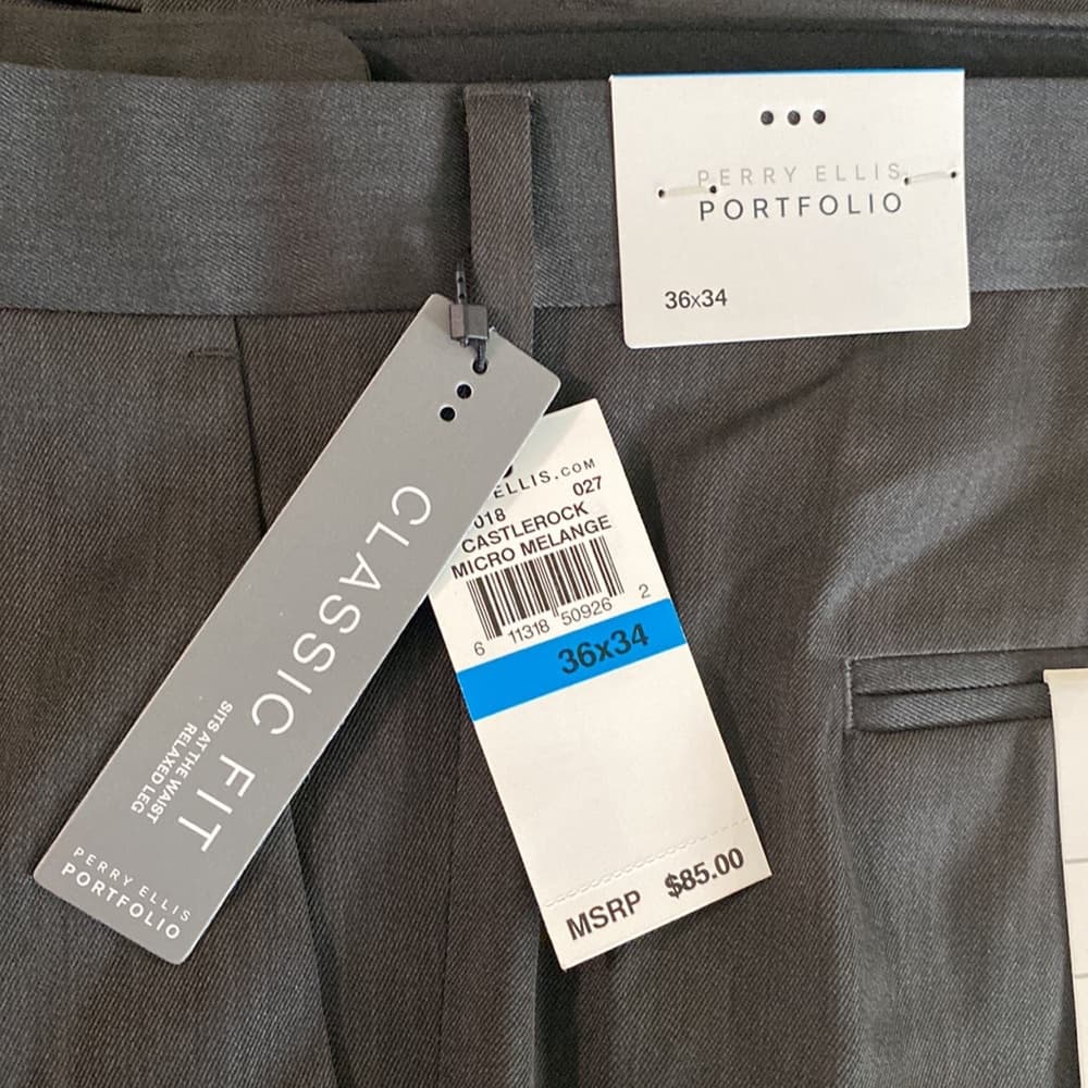 36 x 34 Perry Ellis Portfolio NWT dress slacks - Thumbnail 2