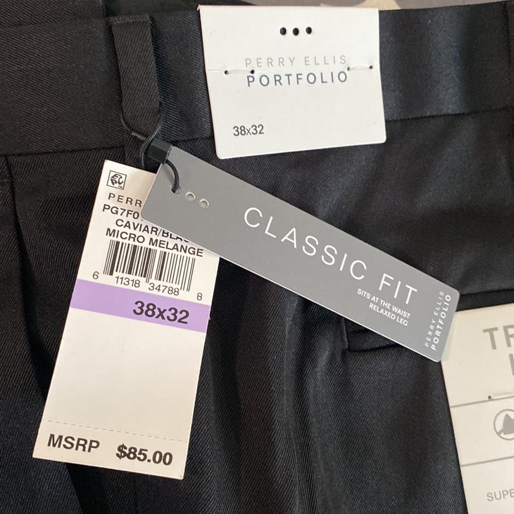 38 x 32 Perry Ellis Portfolio NWT dress slacks - Thumbnail 2