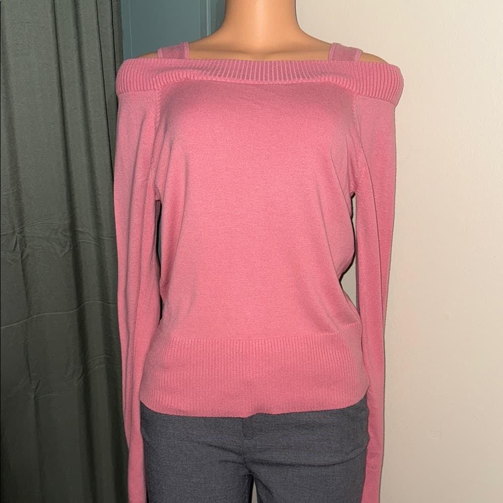 Takeout Pink Off-Shoulder Sweater - Thumbnail 4