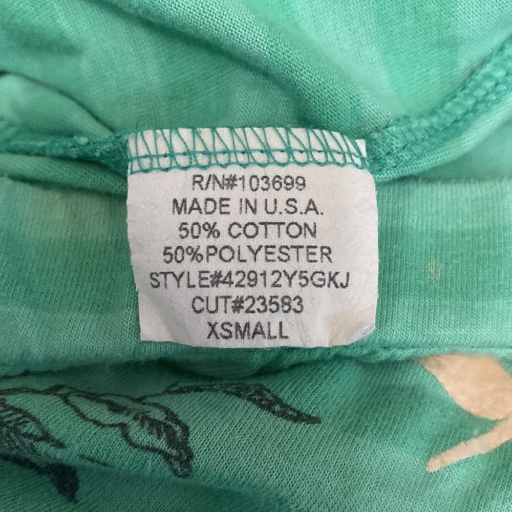 XS Green Strapless Top with Floral Design - Thumbnail 5