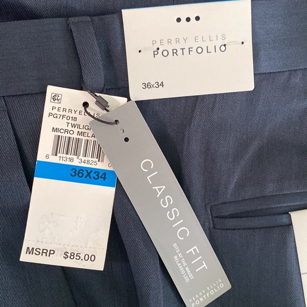 36 x 34 Perry Ellis Portfolio NWT dress slacks - Thumbnail 2