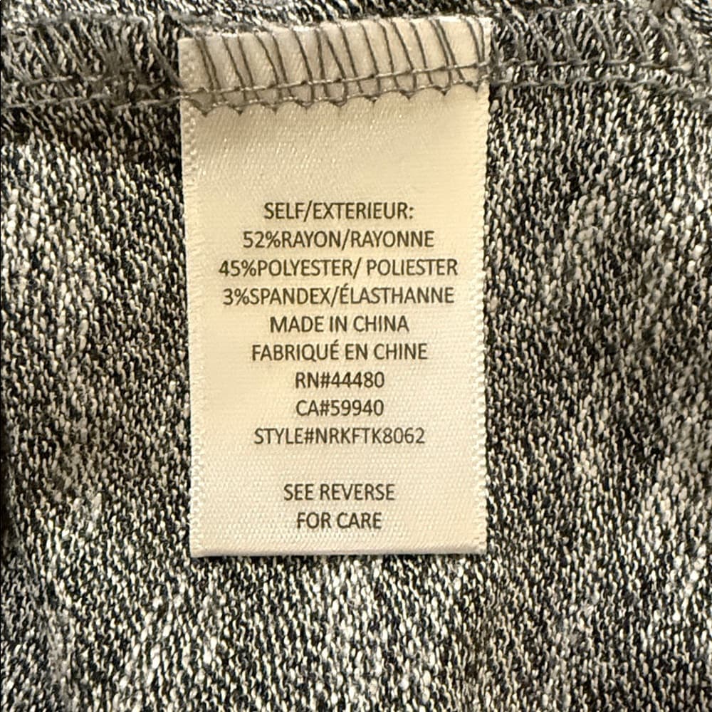 Women's Heather Gray Knit V-Neck Criss Cross Short Sleeve Top, Size Large - Thumbnail 3