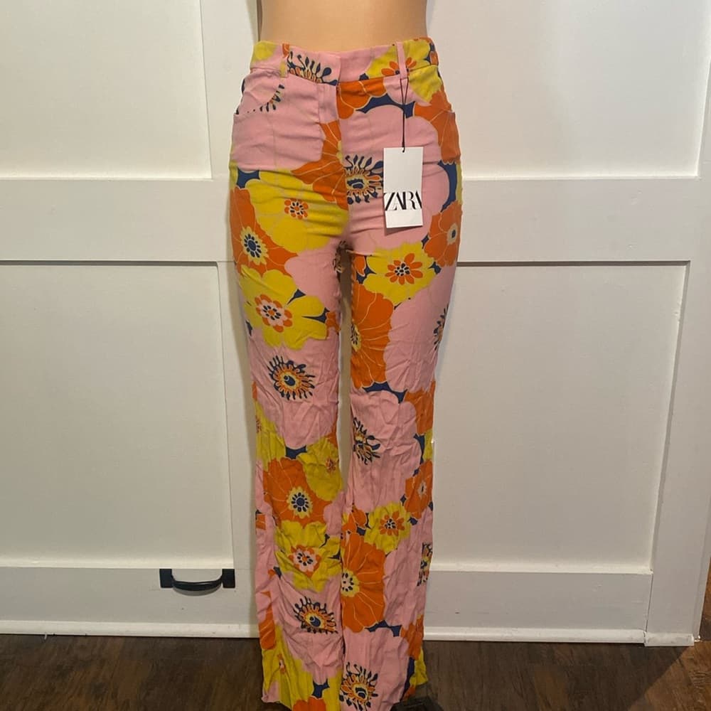 Zara floral dress pants with pockets - Thumbnail 5