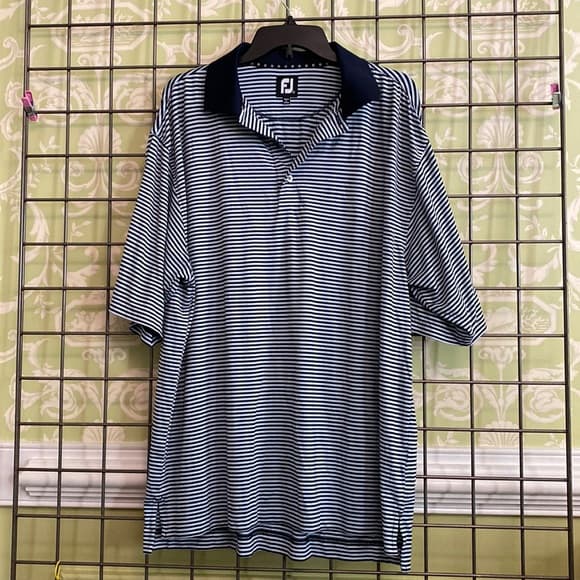 Foot Joy Comanche Trace striped golf polo shirt - Thumbnail 4