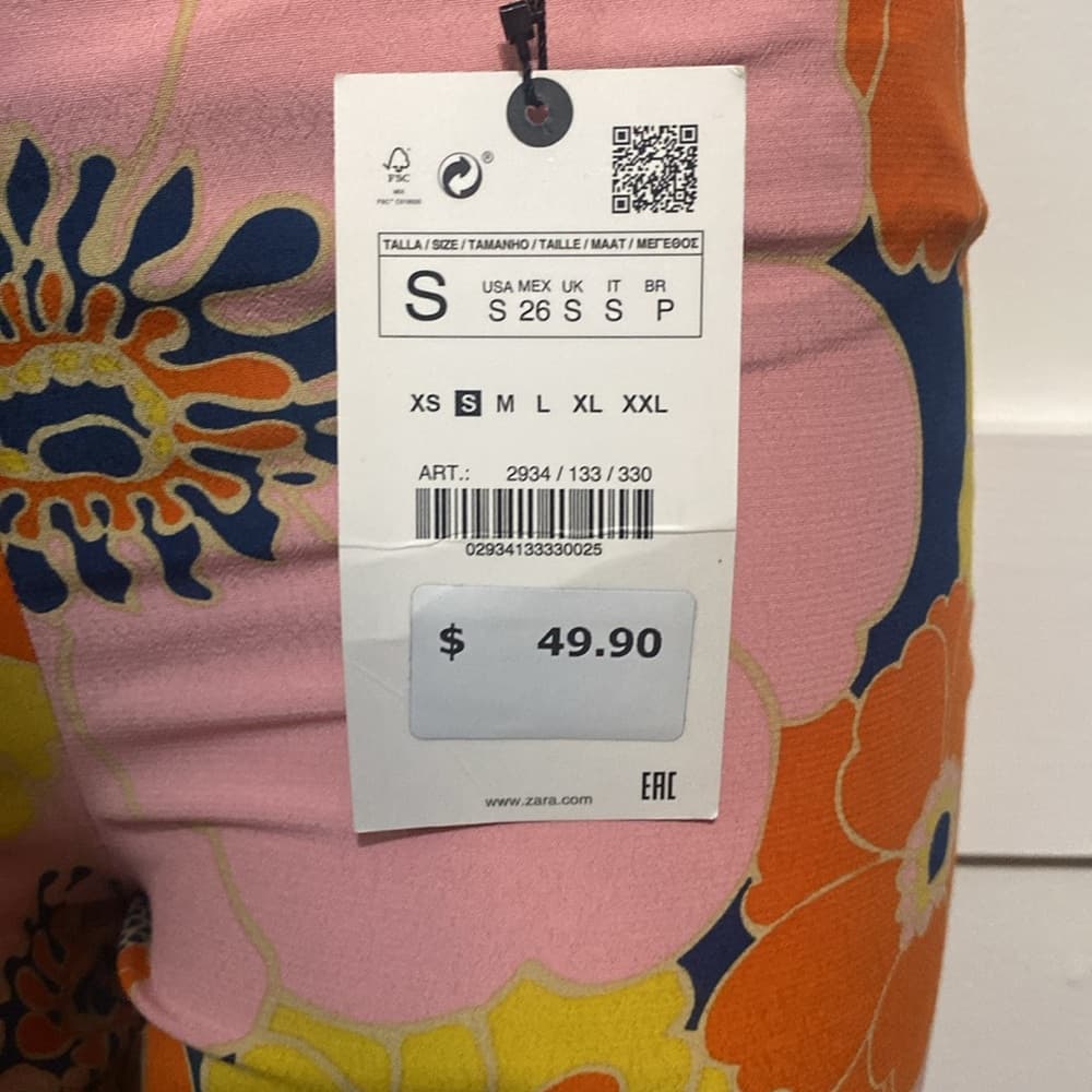 Zara floral dress pants with pockets - Thumbnail 2