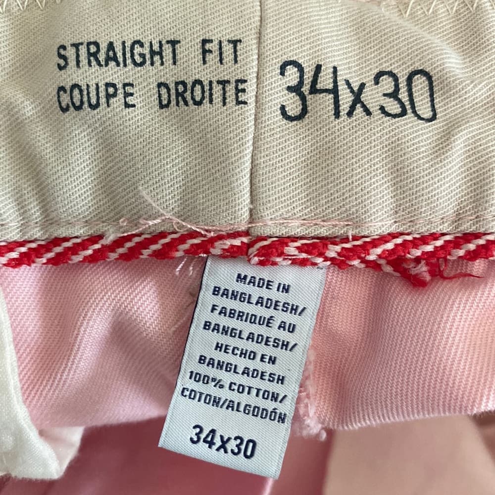 34 x 30 pink Izod khaki straight fit pants - Thumbnail 2
