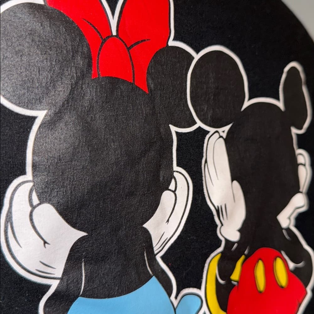 Disney Mickey & Minnie Mouse Black Graphic T-Shirt - Thumbnail 3