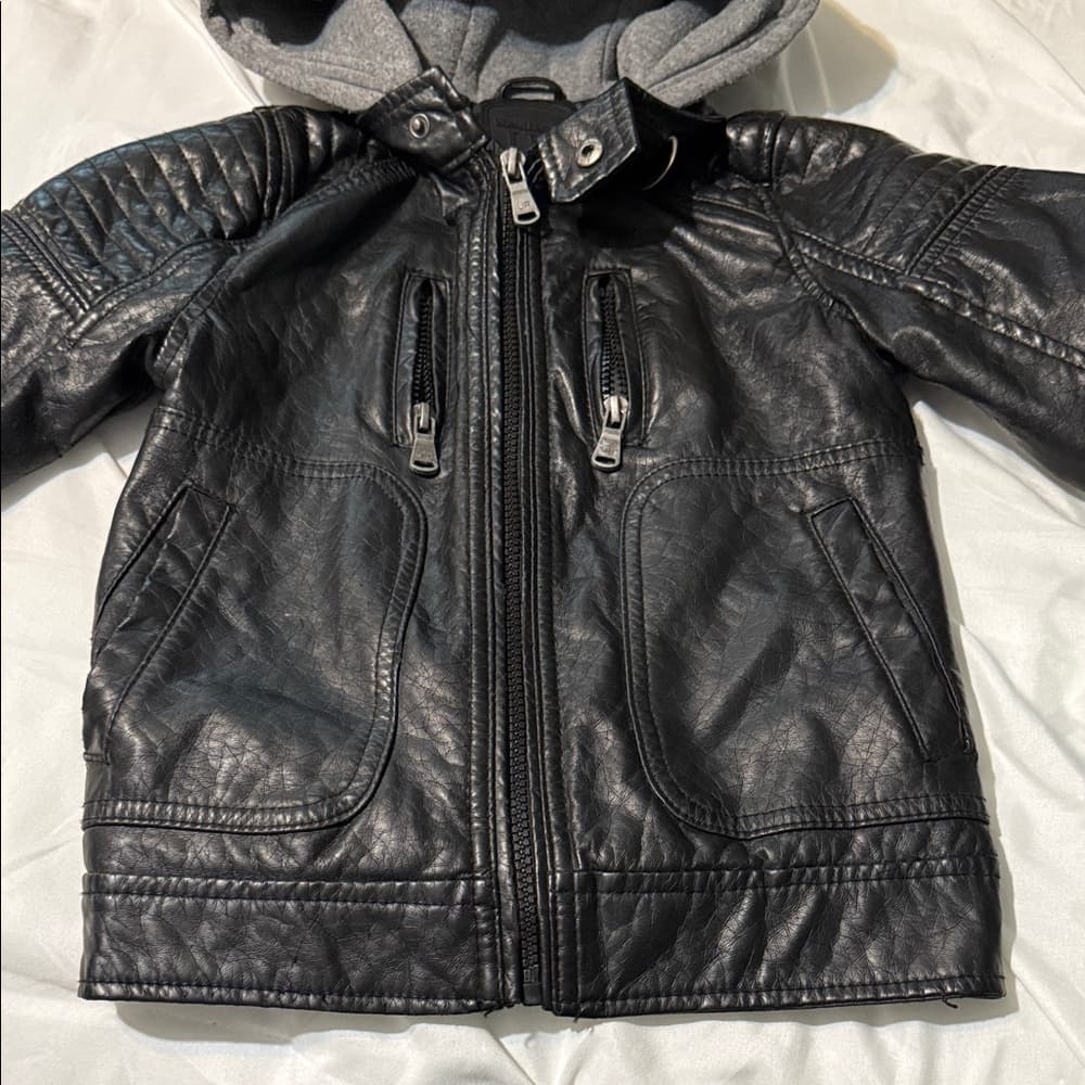 Urban Republic Black Jacket with Gray Hood - Thumbnail 4