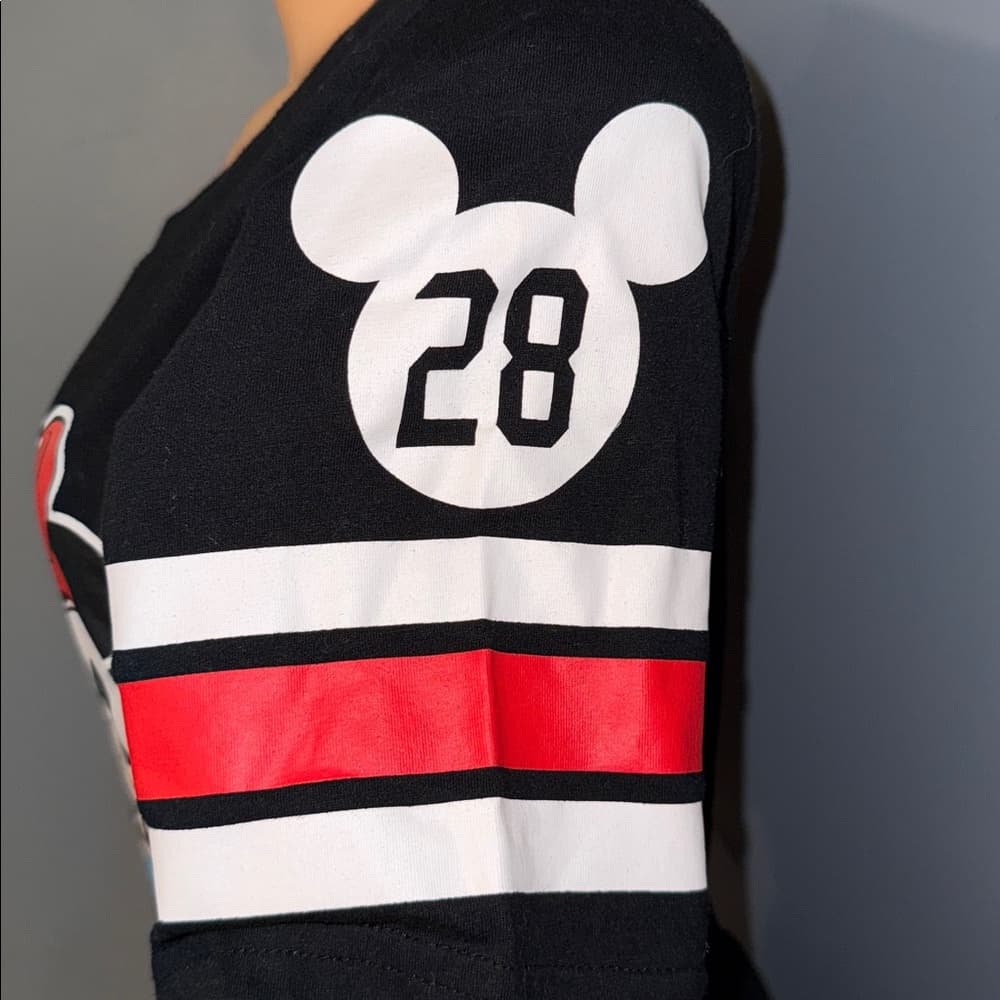 Disney Mickey & Minnie Mouse Black Graphic T-Shirt - Thumbnail 4