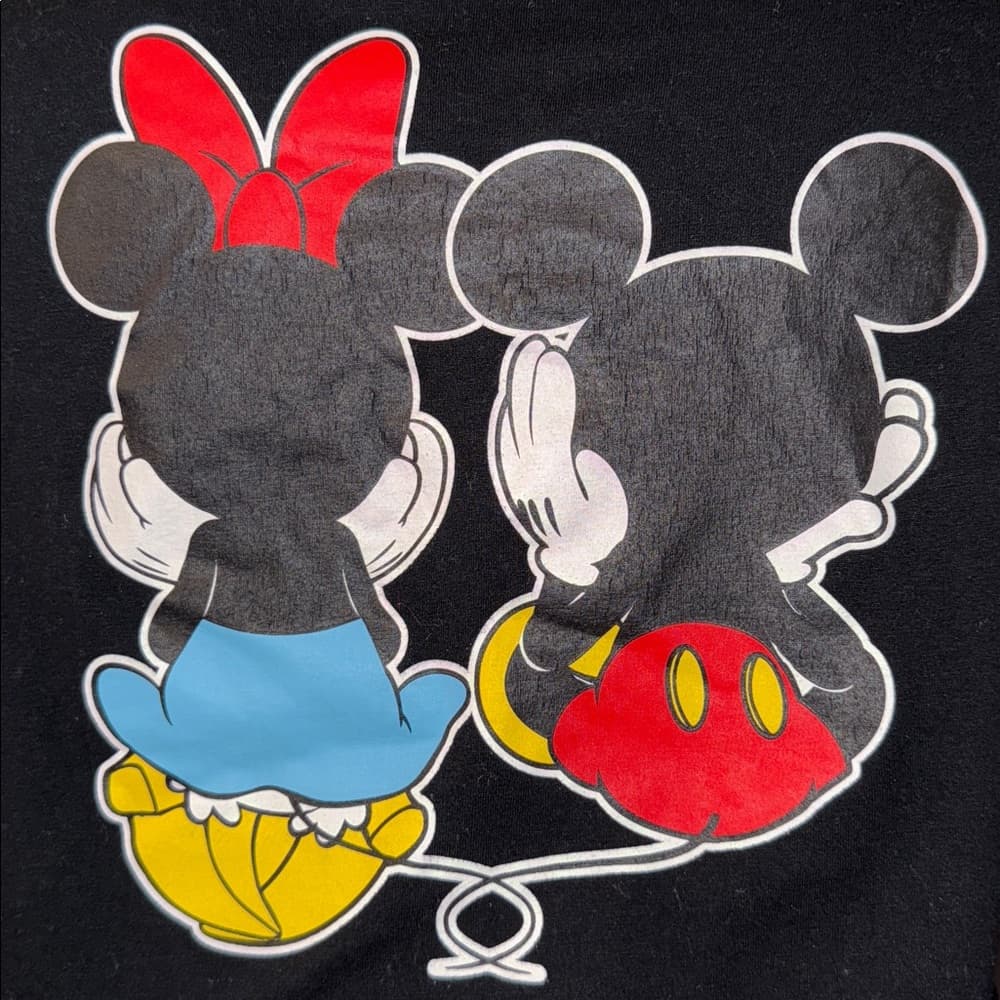 Disney Mickey & Minnie Mouse Black Graphic T-Shirt - Thumbnail 2
