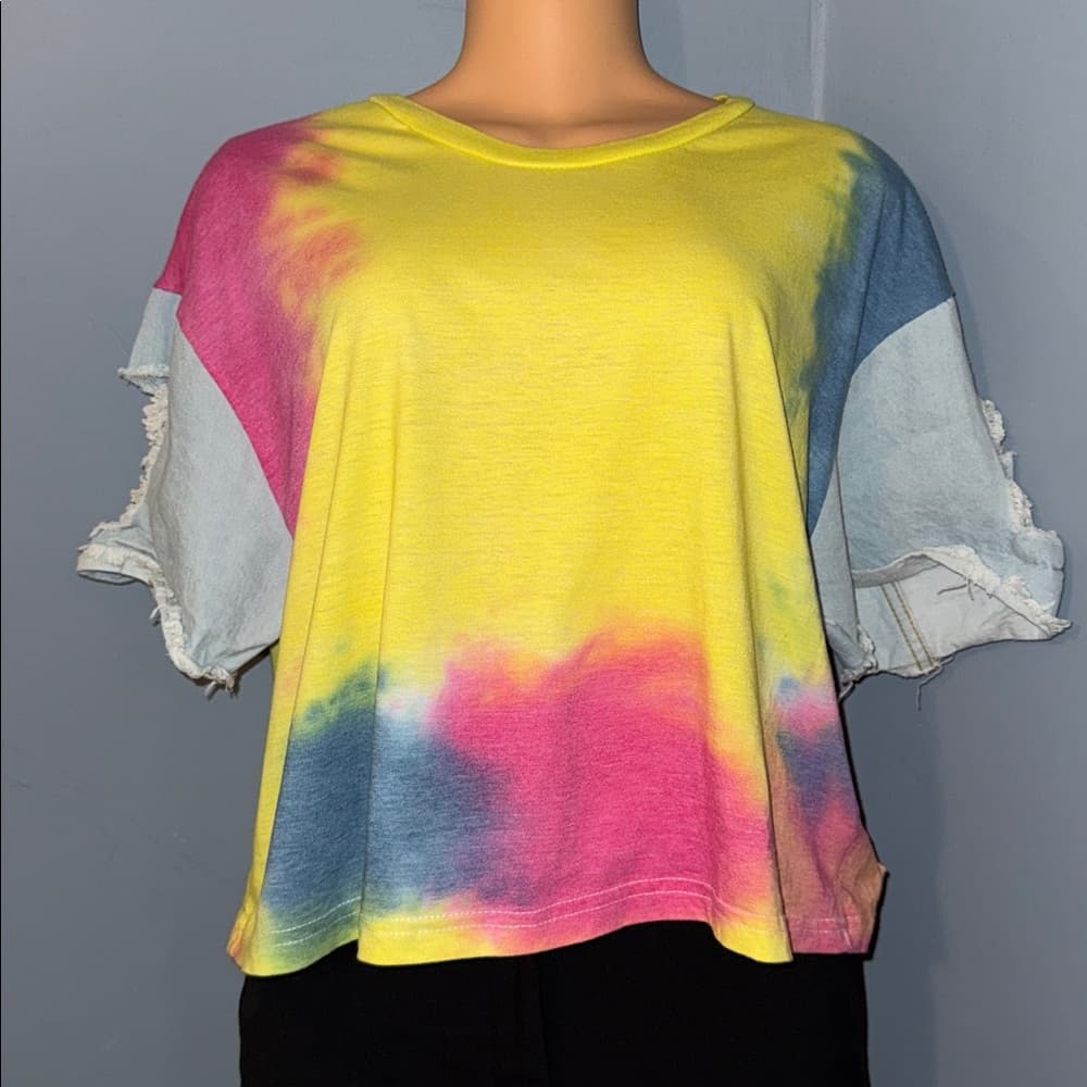 Thrill Multi-Color Tie-Dye Top - Size 1X - Thumbnail 4