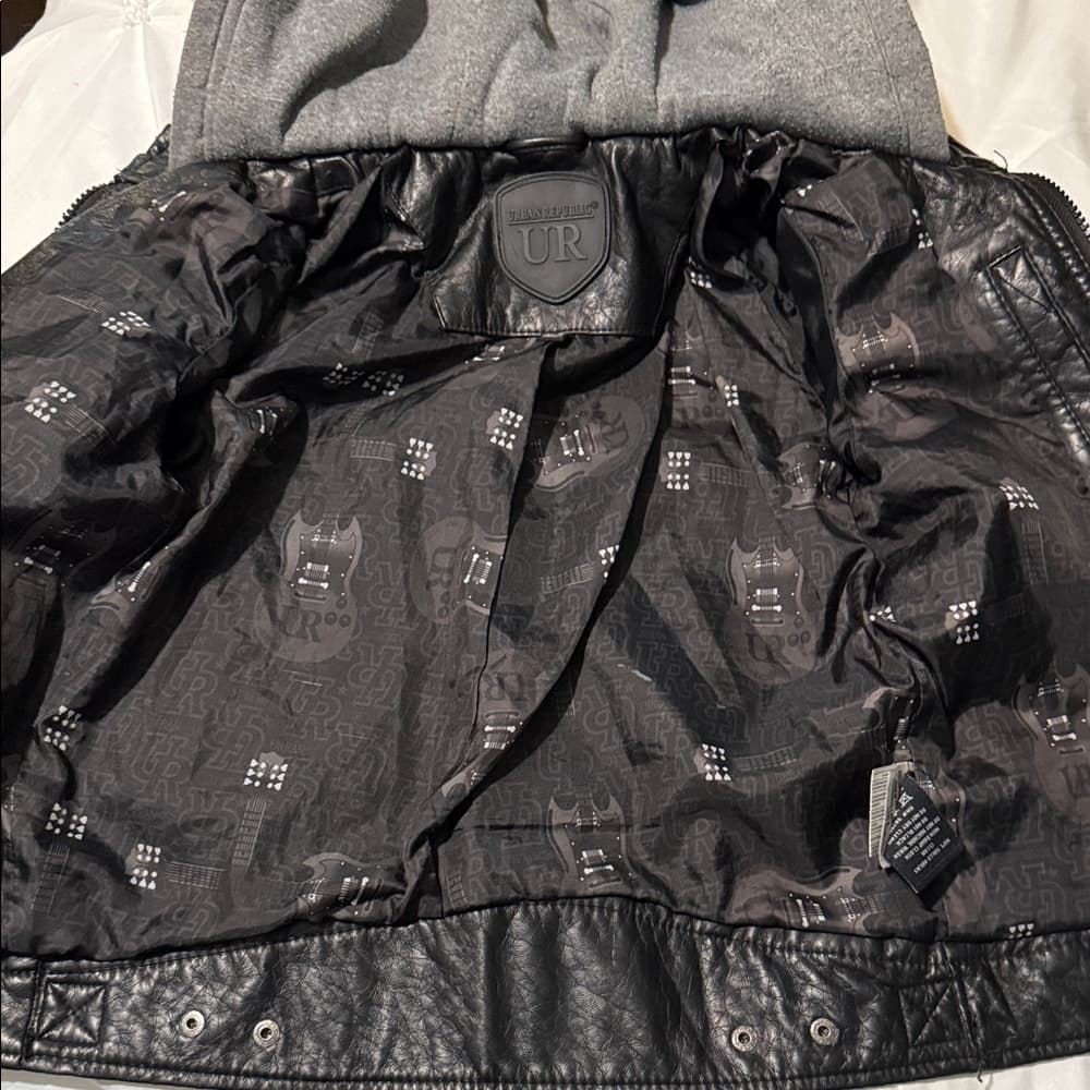 Urban Republic Black Jacket with Gray Hood - Thumbnail 8