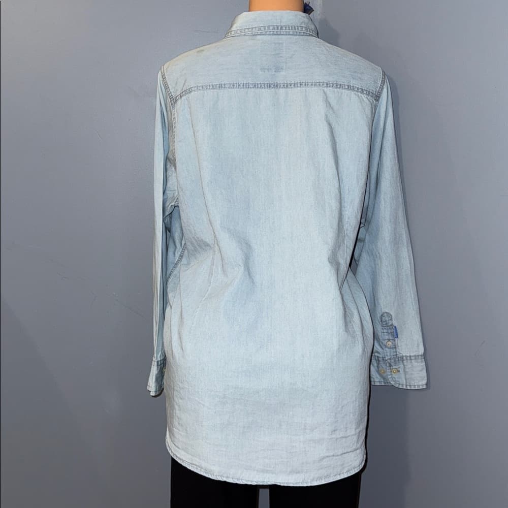 Antigua Georgia Tech Denim Button-Up Shirt - Size XXL - Thumbnail 6