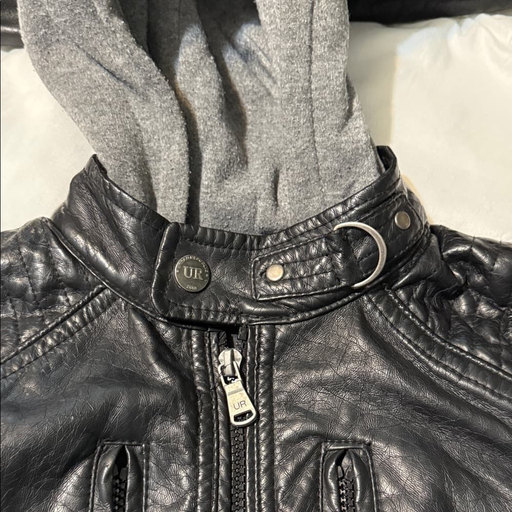 Urban Republic Black Jacket with Gray Hood - Thumbnail 7