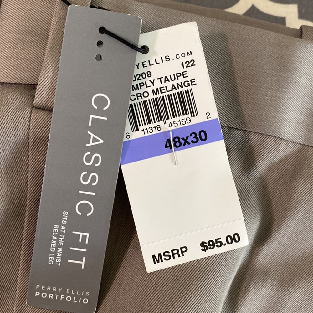 48 x 30 Perry Ellis Portfolio NWT dress slacks - Thumbnail 2