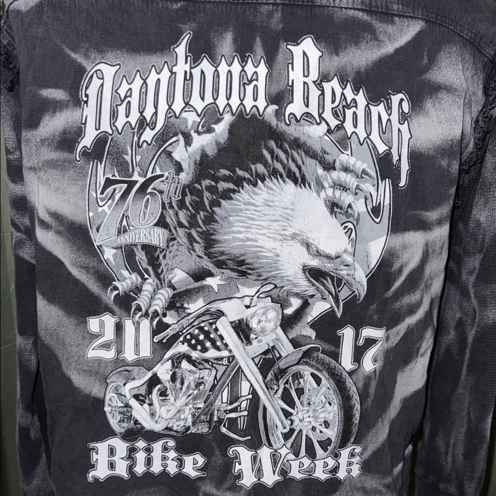 Men's Black and Gray Graphic Shirt Jacket - Thumbnail 6