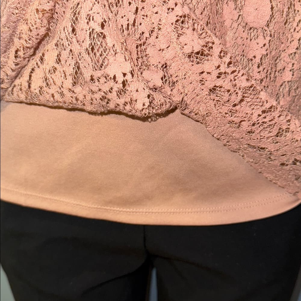 Monteau Lace Overlay Top - Size Large - Thumbnail 2