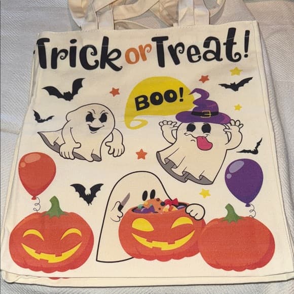 Canvas Halloween Trick or Treat Tote Bag - Thumbnail 3