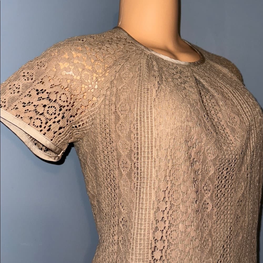 Brown lace shirt with liner - Thumbnail 2