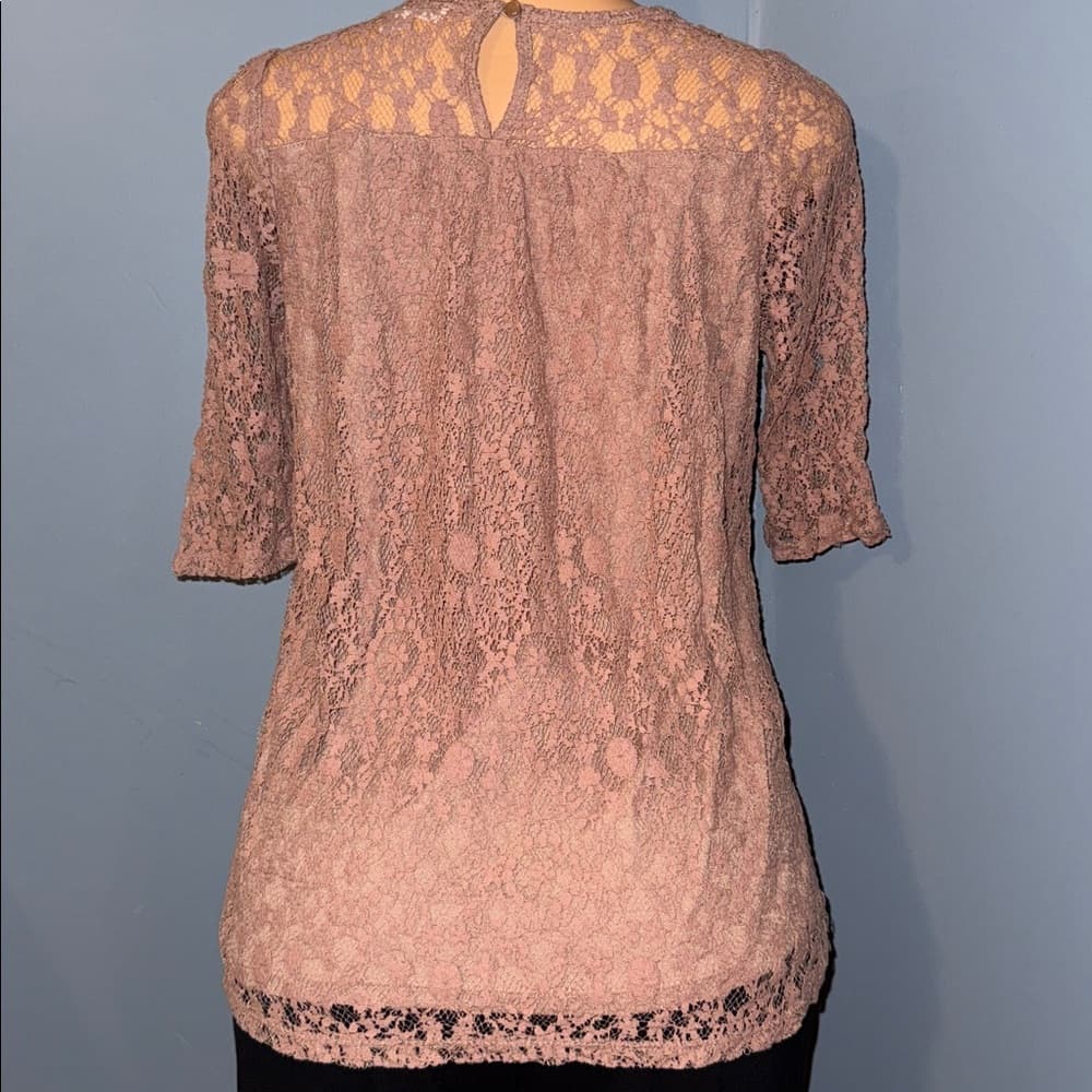 Monteau Lace Overlay Top - Size Large - Thumbnail 3
