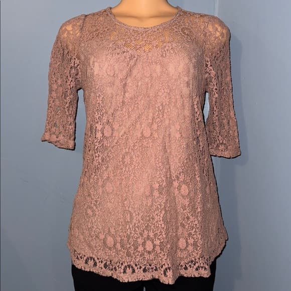 Monteau Lace Overlay Top - Size Large - Thumbnail 6