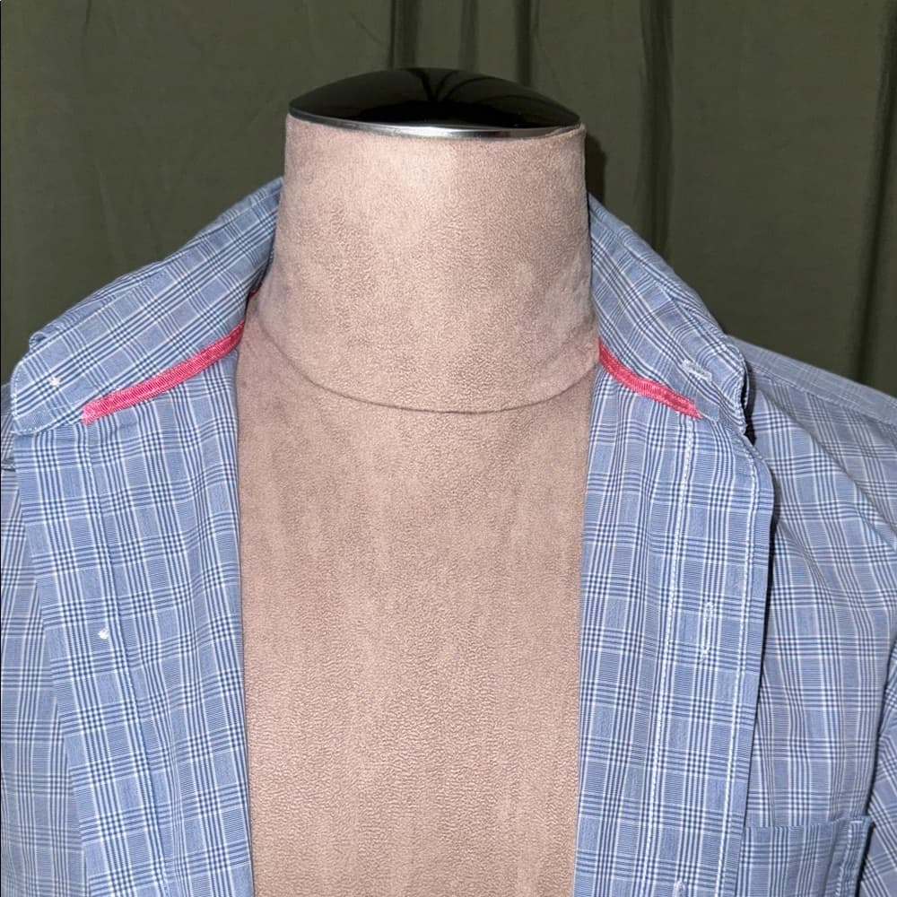 Abercrombie & Fitch Light Blue Plaid Short Sleeve Shirt Button Down - Thumbnail 2