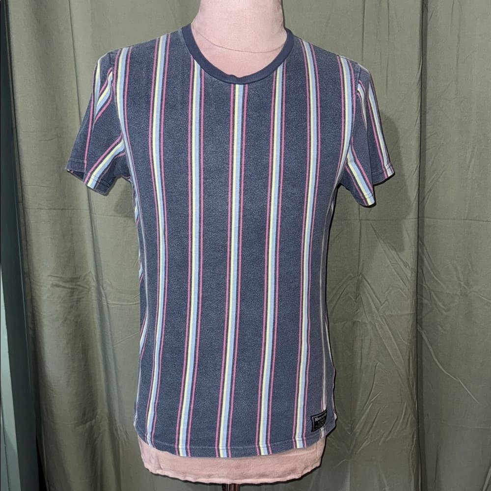 Abercrombie & Fitch Multicolor Striped Tee - Thumbnail 4