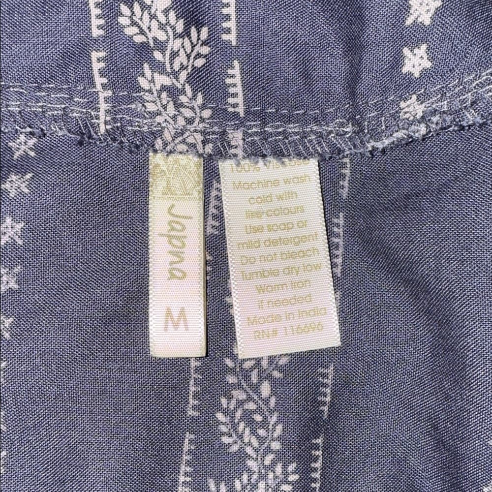 Japna Navy Patterned Wrap Blouse - Thumbnail 3