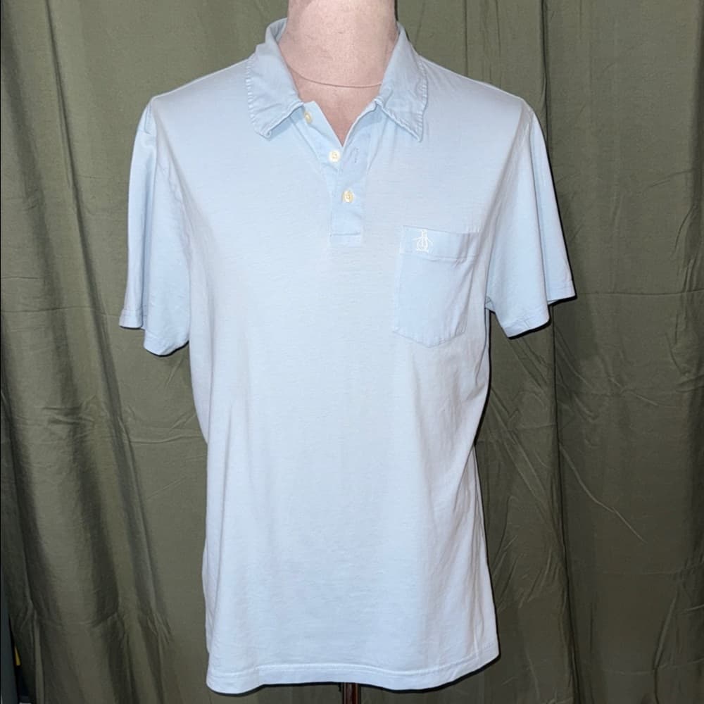 Light Blue Original Penguin Polo Shirt - Thumbnail 3