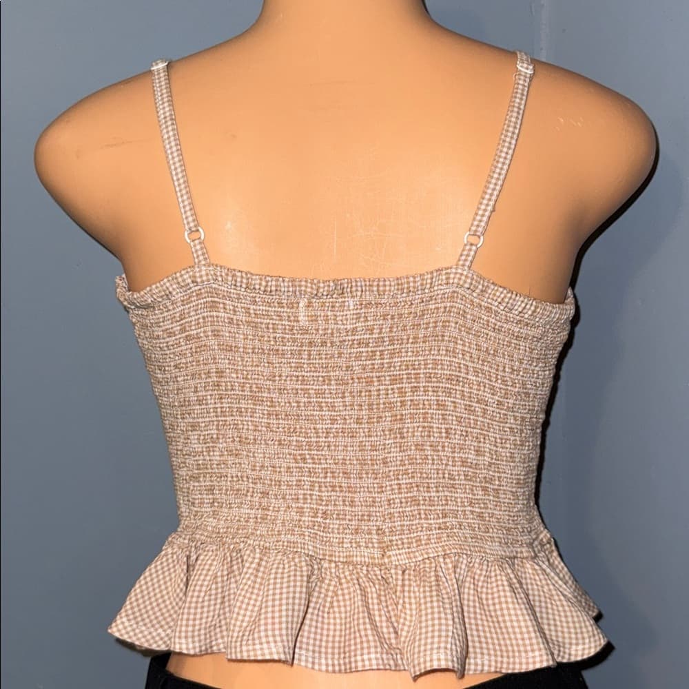 Japna Gingham Halter Tie-Front Top - Size M - Thumbnail 2
