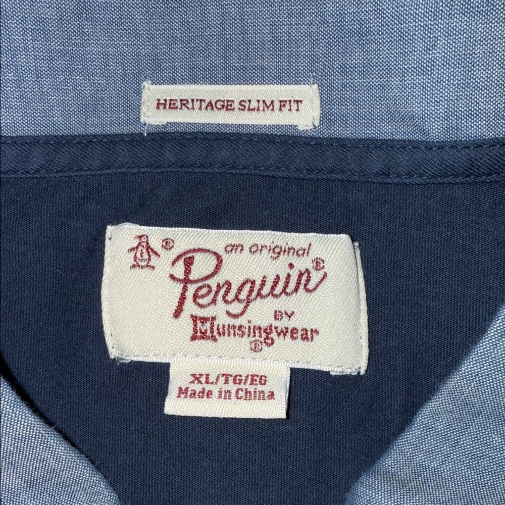 Original Penguin Polo Shirt in Light Blue and Navy - Thumbnail 2