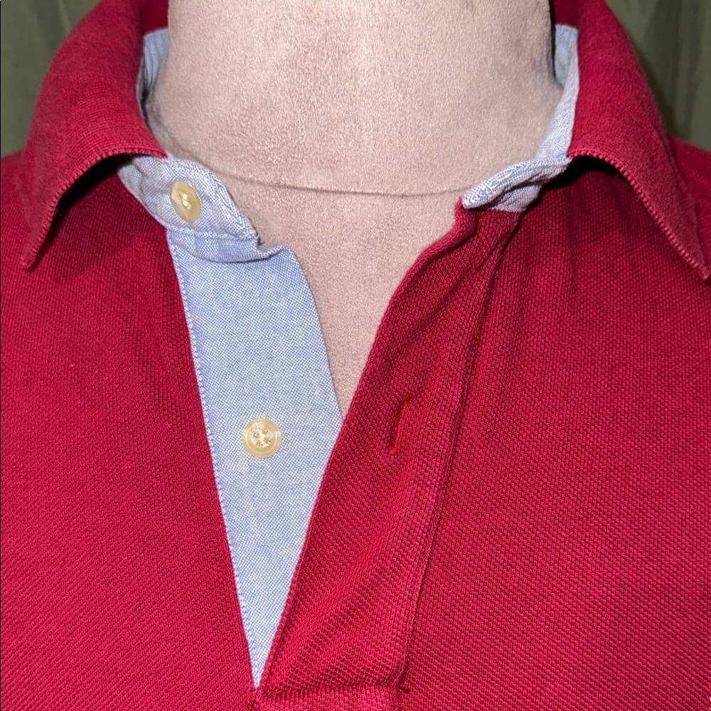 Tommy Hilfiger Red Polo with Blue Accents - Thumbnail 2
