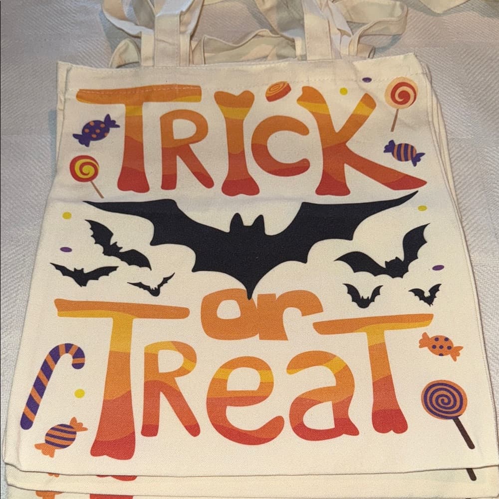 Canvas Halloween Trick or Treat Tote Bag - Thumbnail 2