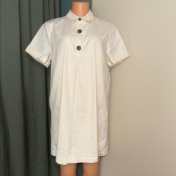 White Short Sleeve Button-Up Maternity Top - Thumbnail 6