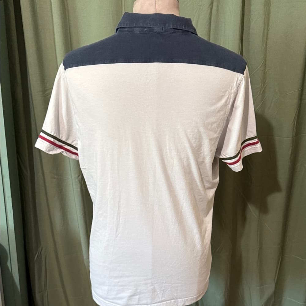 Original Penguin Men's Light Blue Polo with Navy Accents - Thumbnail 3