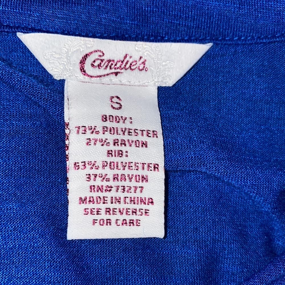 Candie's Royal Blue Button-Up Blouse - Size Small - Thumbnail 3