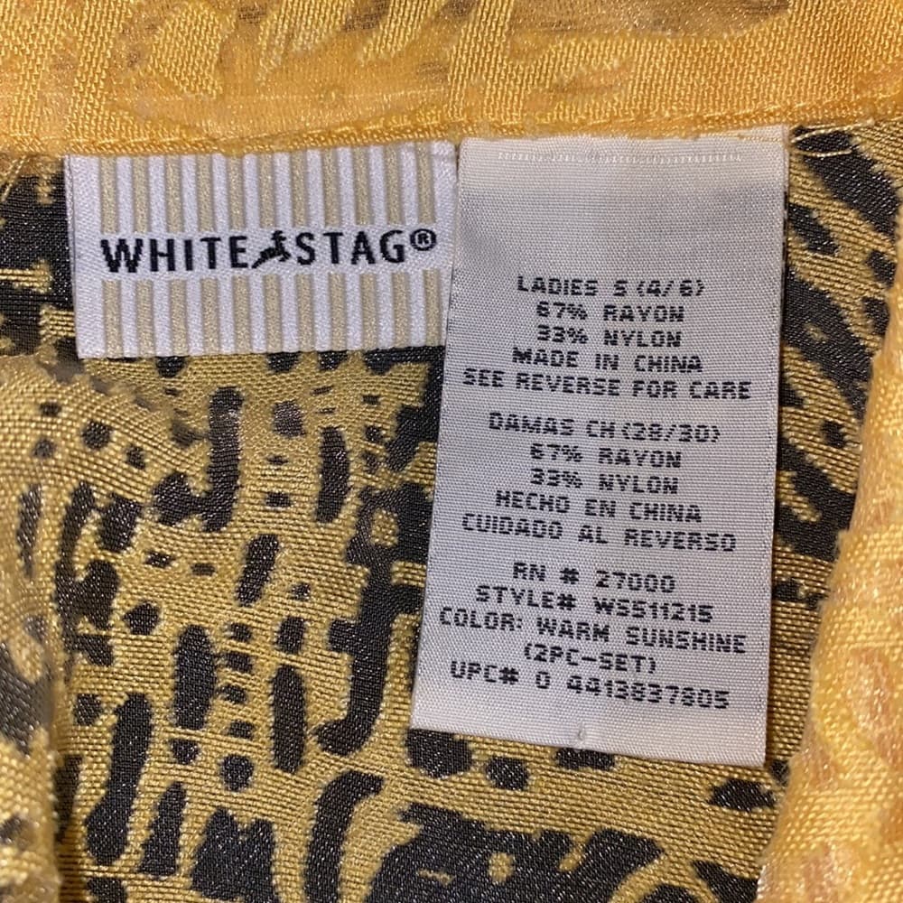 White Stag Yellow Sheer Button-Up Blouse - Size Small 4/6 - Thumbnail 3