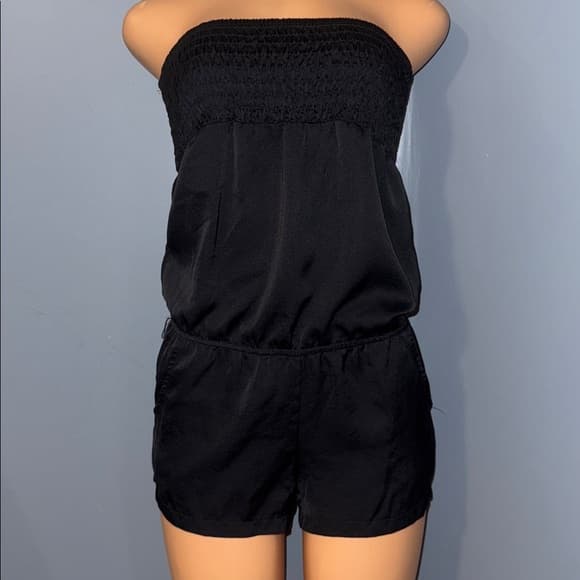 Chic Black Strapless Romper - Size Small - Thumbnail 8