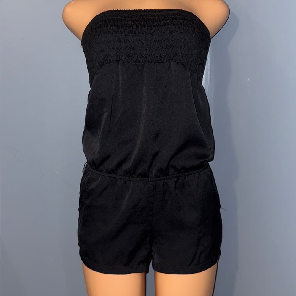 Chic Black Strapless Romper - Size Small - Thumbnail 7
