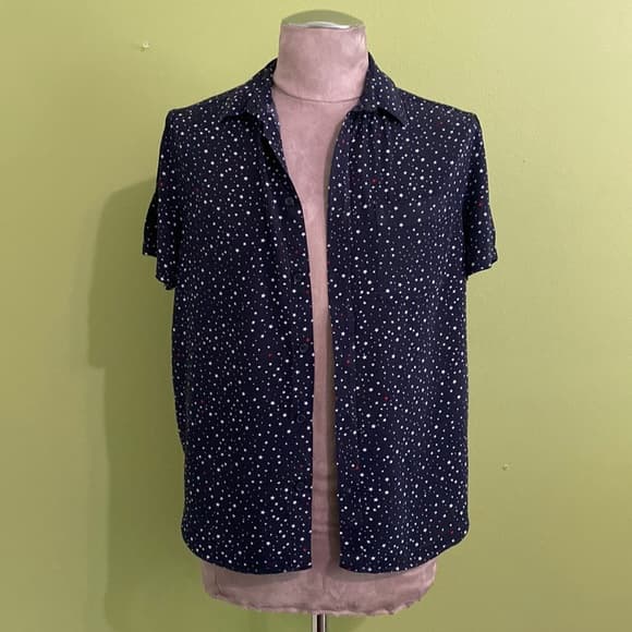 H&M short sleeve button down with red & white stars - Thumbnail 4