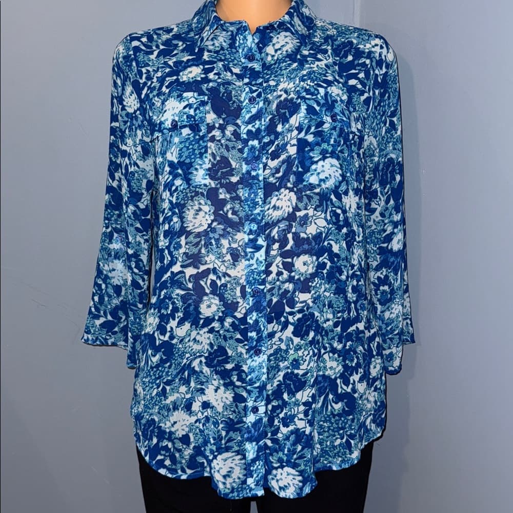 Ambiance Apparel Floral Blouse – Size Large - Thumbnail 5