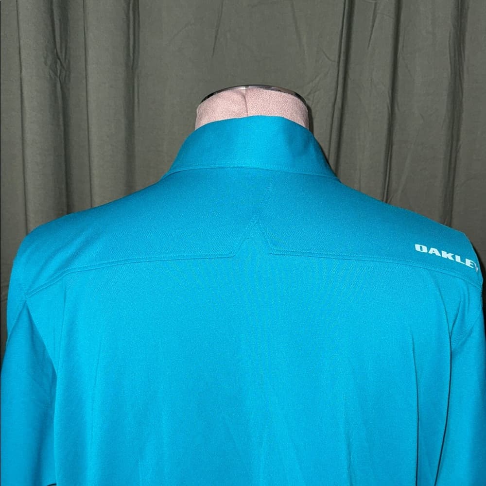 Oakley Teal Striped Men's Polo Shirt - Thumbnail 3