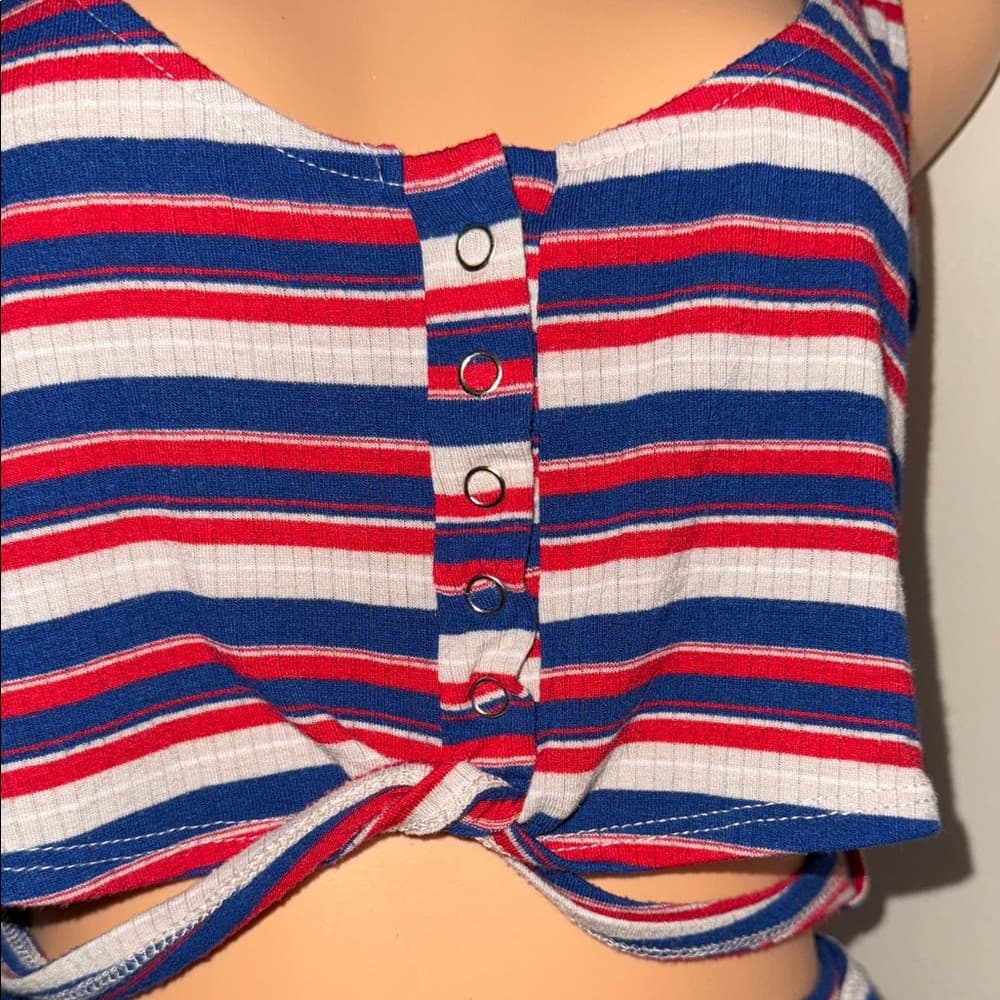 Vibrant Striped Knotted Tank Top