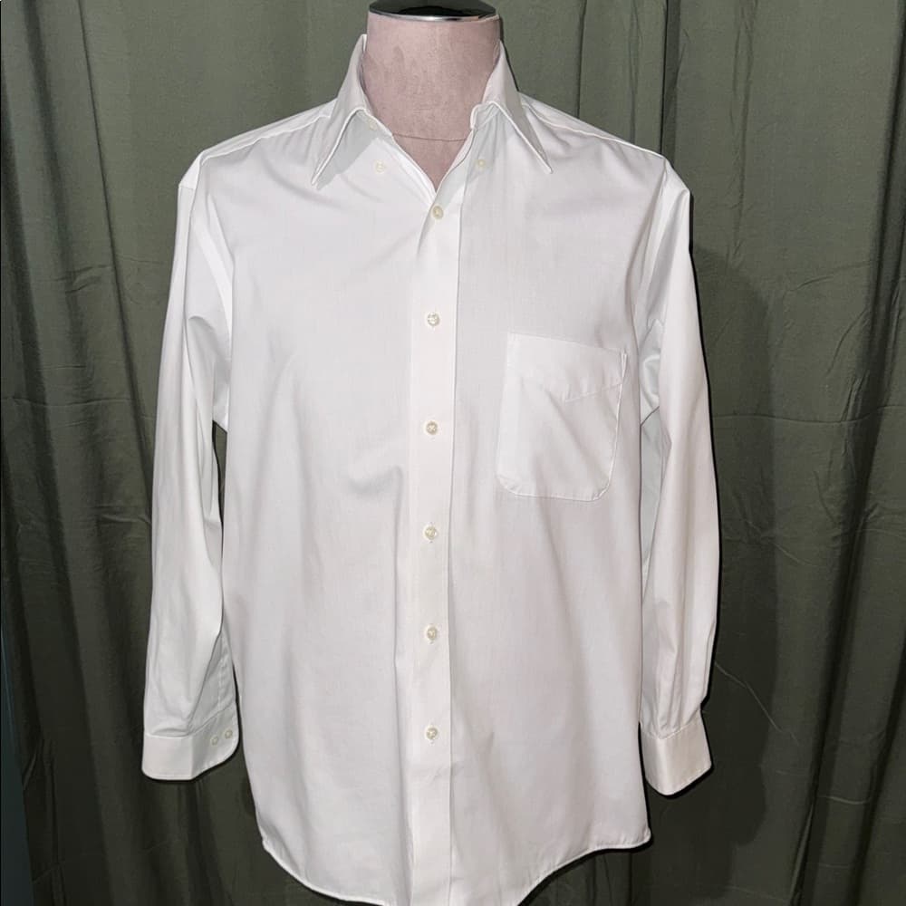 George Men's White Dress Shirt - Thumbnail 2