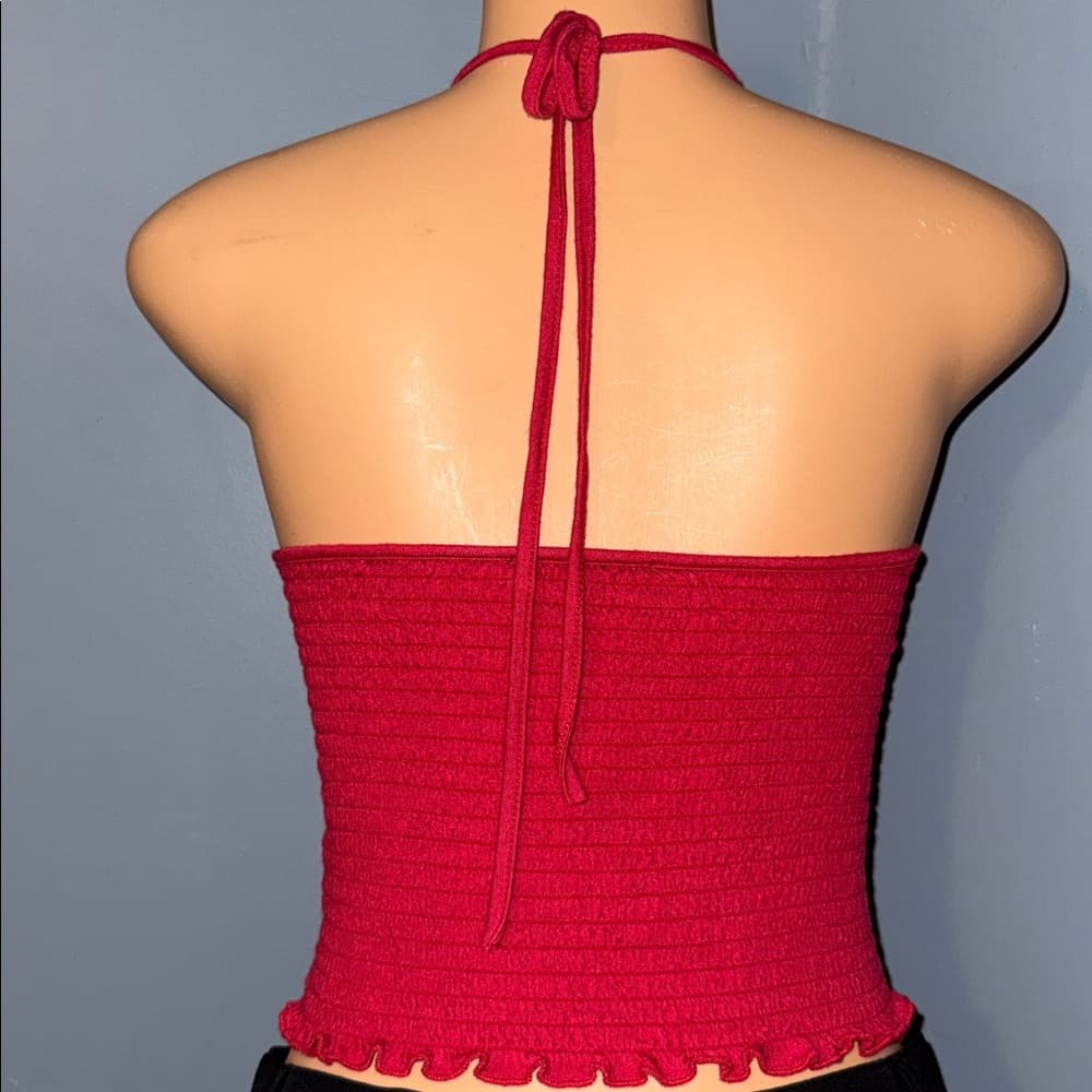 Fiore Red Halter Top - Size Medium - Thumbnail 3