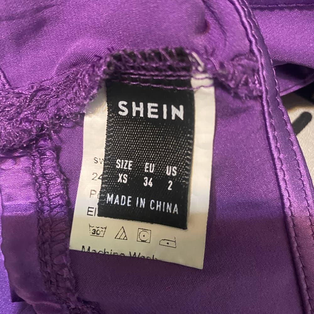 Shein Silk Purple Wrap Crop - Thumbnail 2