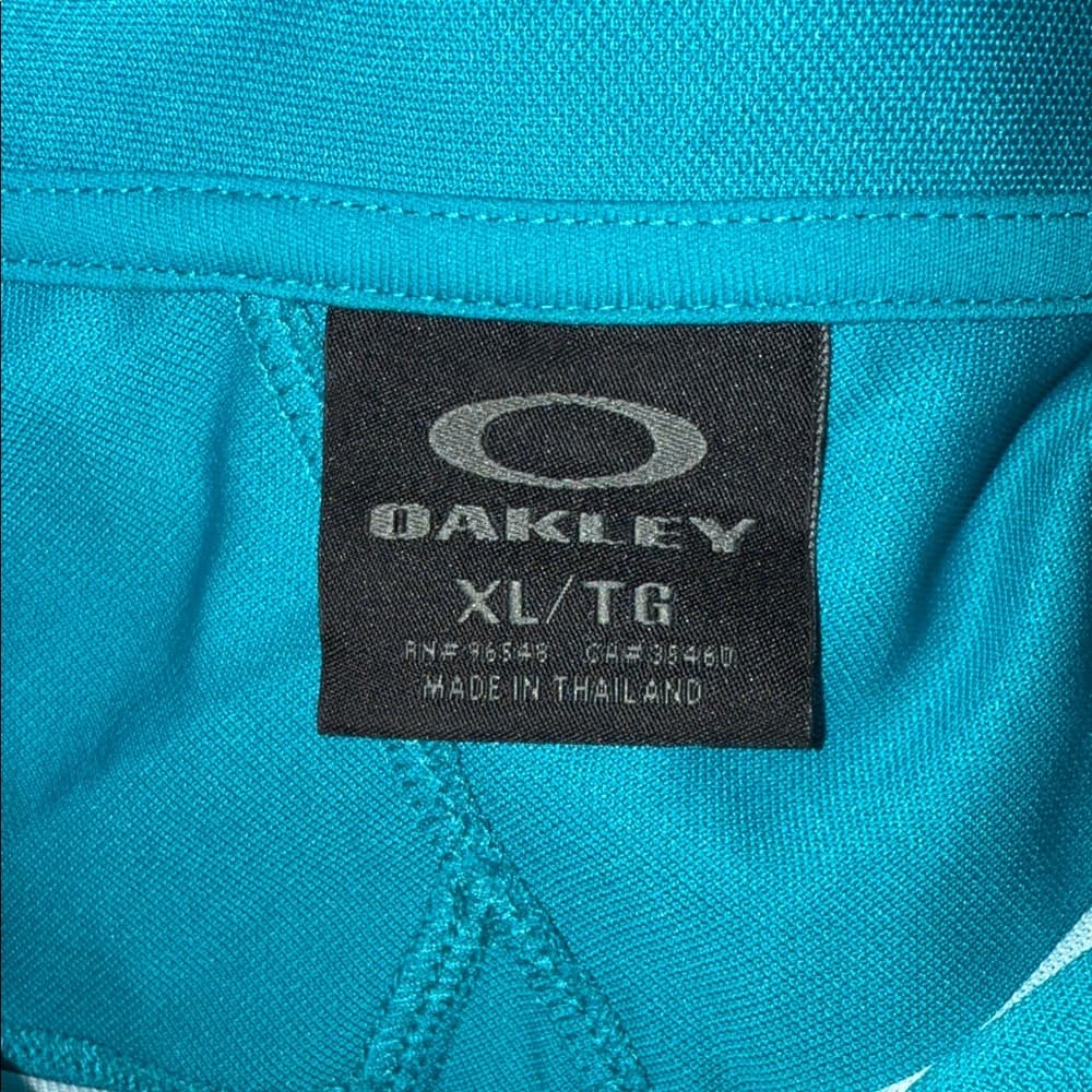 Oakley Teal Striped Men's Polo Shirt - Thumbnail 4