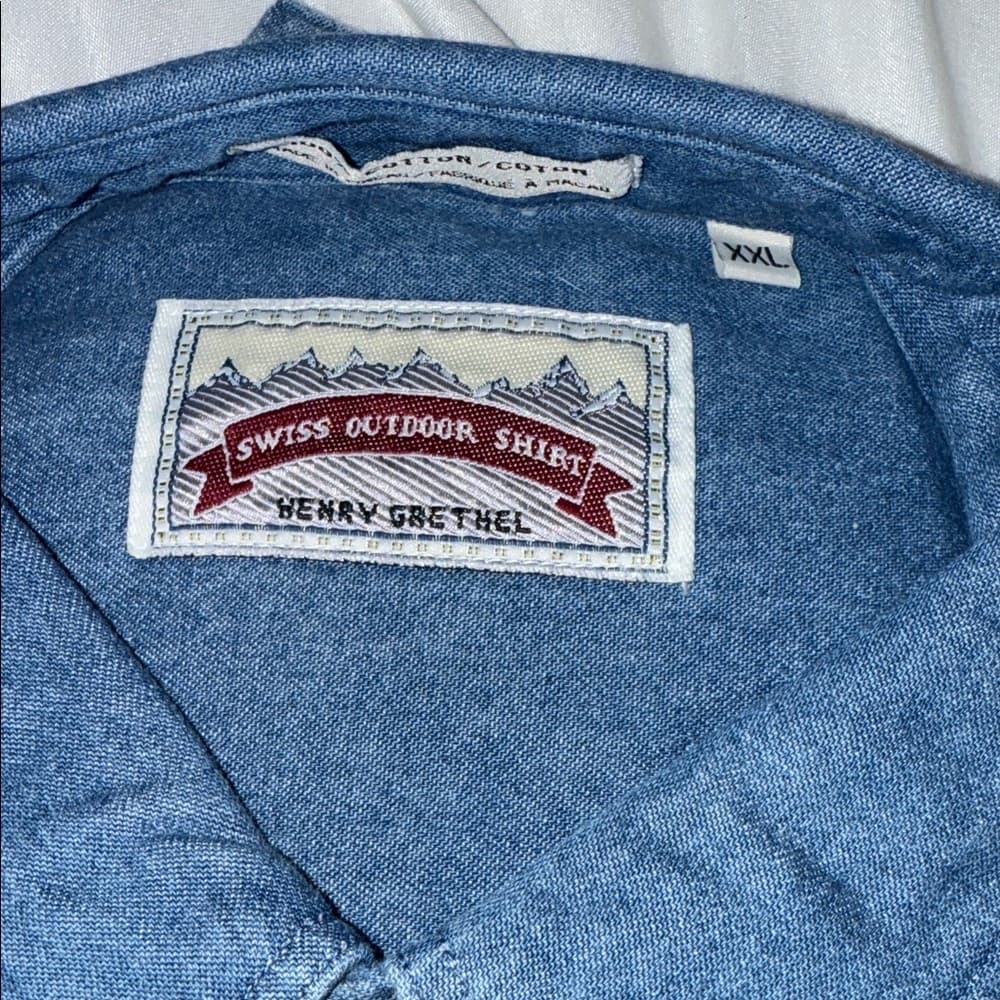 Henry Grethel Blue Casual Button Down Shirt - Thumbnail 2