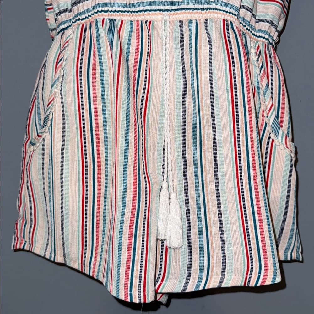 Belle Du Jour Striped Sleeveless Romper - Size Large - Thumbnail 2