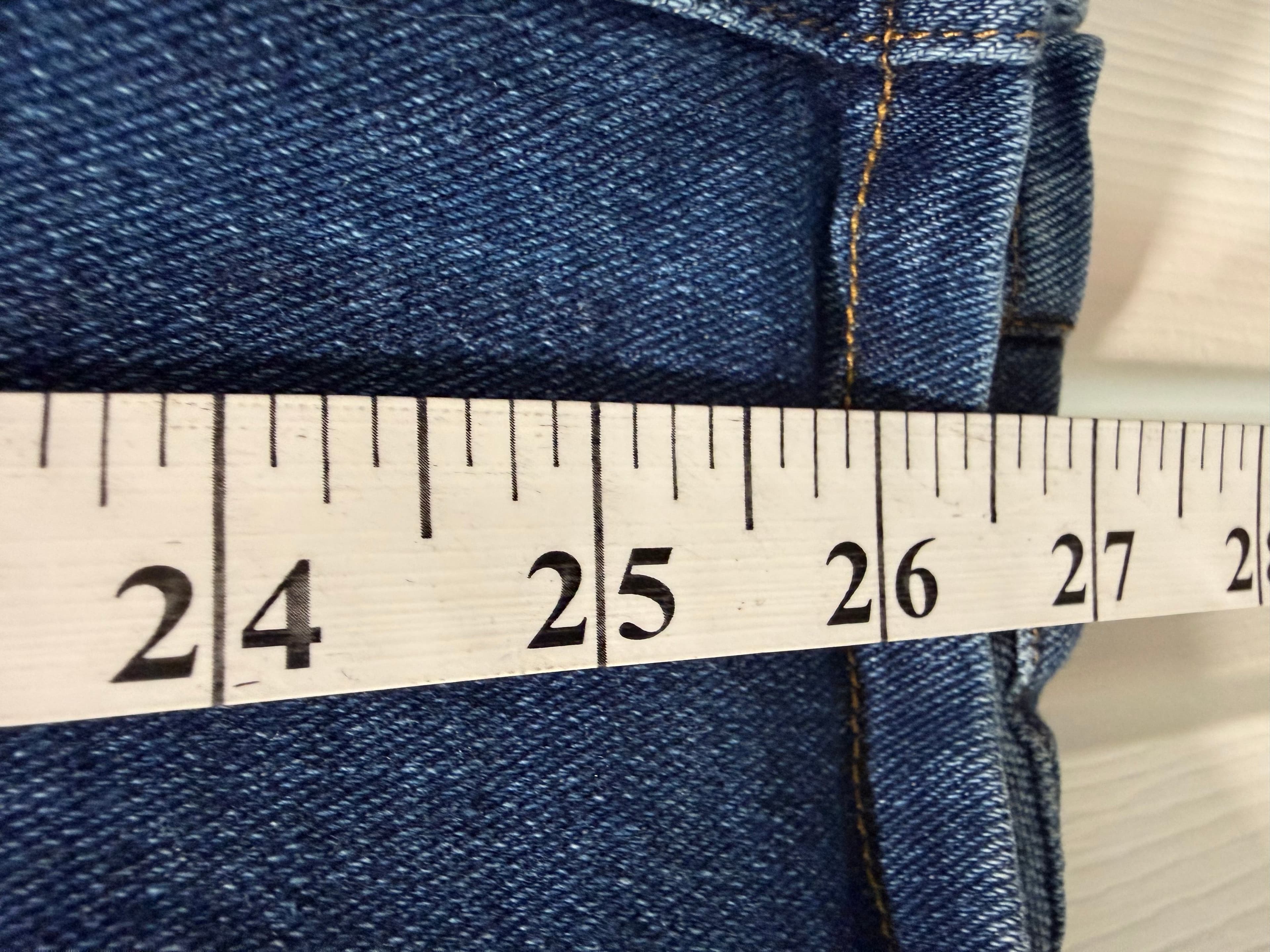 Denim Skirt with Leather Waistband and Snap Buttons - Thumbnail 4